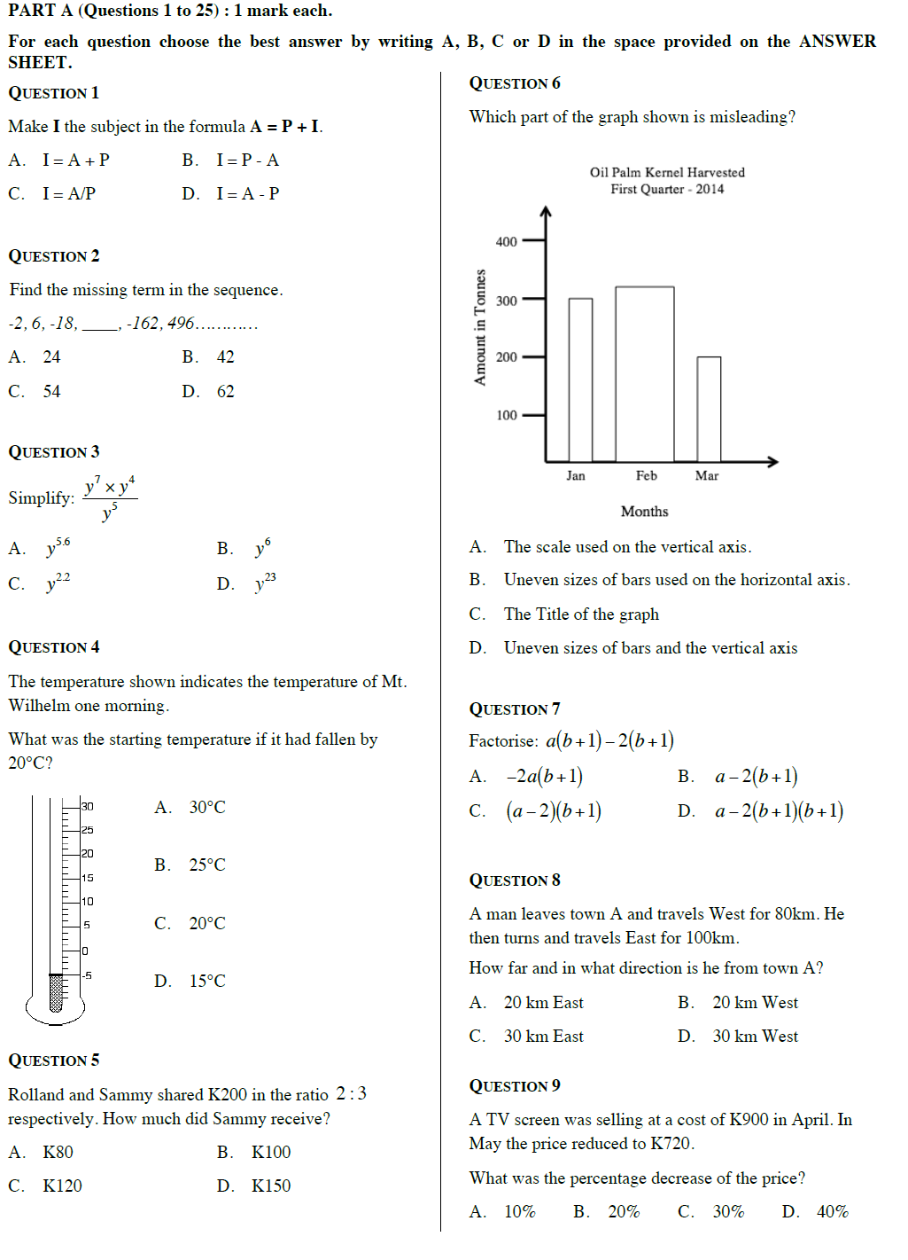 Year 10 Maths Questions