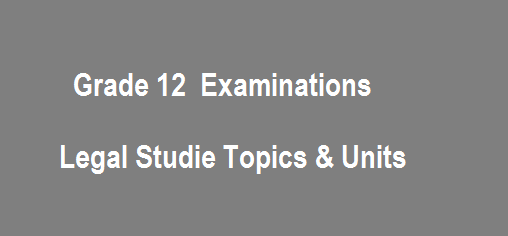 Grade 12 Legal studies Examination Topics and units