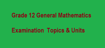 Grade 12 Examination Topics and Units for General Mathematics 